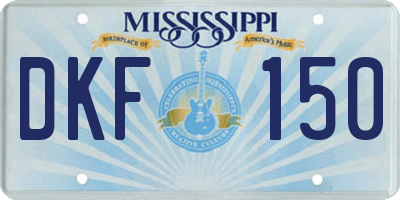 MS license plate DKF150