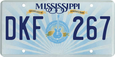 MS license plate DKF267