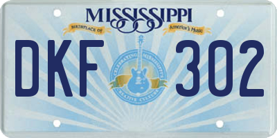 MS license plate DKF302