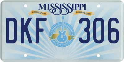 MS license plate DKF306