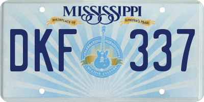 MS license plate DKF337
