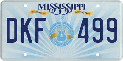 MS license plate DKF499