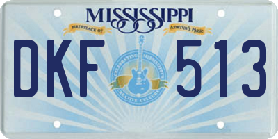 MS license plate DKF513