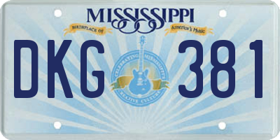 MS license plate DKG381
