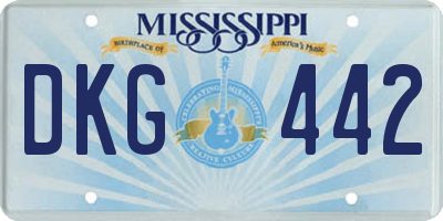 MS license plate DKG442