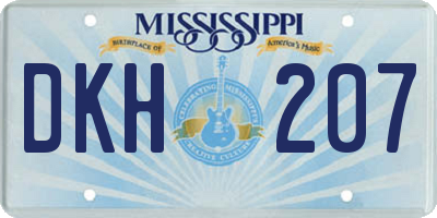 MS license plate DKH207
