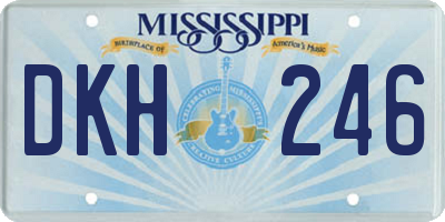MS license plate DKH246
