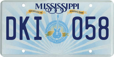 MS license plate DKI058