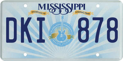 MS license plate DKI878