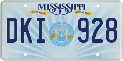 MS license plate DKI928