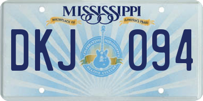 MS license plate DKJ094