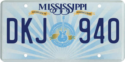 MS license plate DKJ940