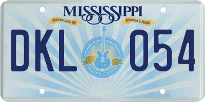 MS license plate DKL054