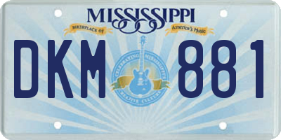 MS license plate DKM881