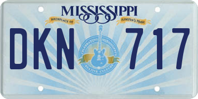 MS license plate DKN717
