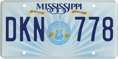 MS license plate DKN778