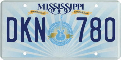MS license plate DKN780