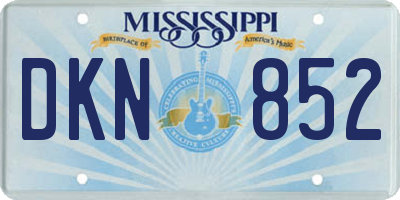 MS license plate DKN852
