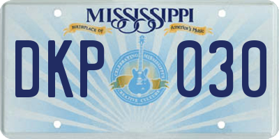 MS license plate DKP030