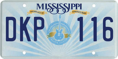MS license plate DKP116