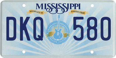 MS license plate DKQ580