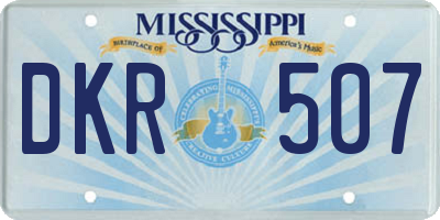 MS license plate DKR507