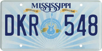 MS license plate DKR548