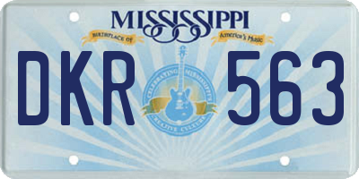 MS license plate DKR563