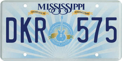 MS license plate DKR575