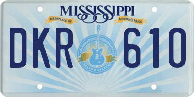 MS license plate DKR610