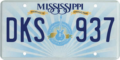 MS license plate DKS937