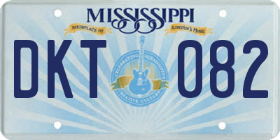 MS license plate DKT082
