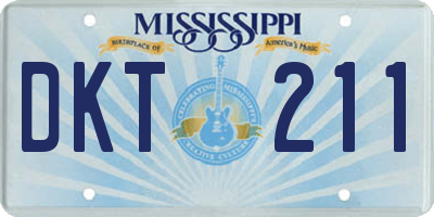 MS license plate DKT211