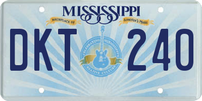 MS license plate DKT240