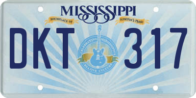MS license plate DKT317