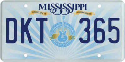 MS license plate DKT365