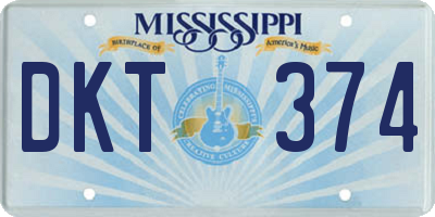 MS license plate DKT374