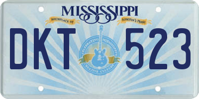 MS license plate DKT523