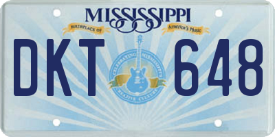 MS license plate DKT648