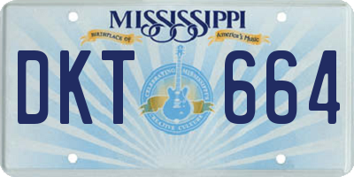 MS license plate DKT664