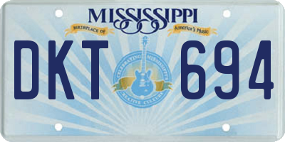 MS license plate DKT694
