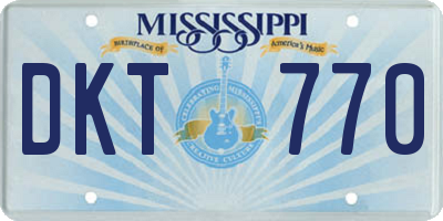 MS license plate DKT770