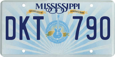 MS license plate DKT790