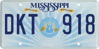 MS license plate DKT918