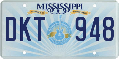 MS license plate DKT948