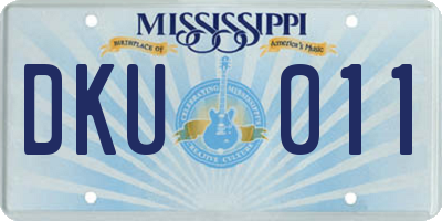 MS license plate DKU011