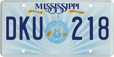 MS license plate DKU218
