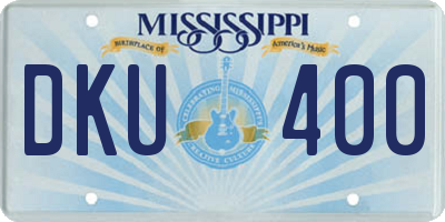 MS license plate DKU400