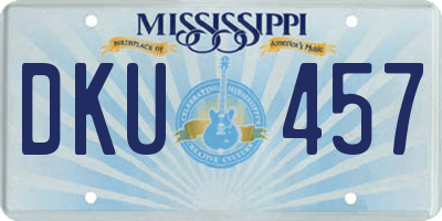 MS license plate DKU457