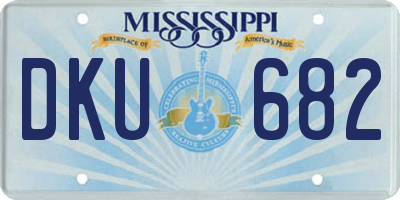 MS license plate DKU682
